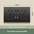 thumbnail image 1 of Universal 18W Type-C Quick charge 5-pin socket,Uk Wall Electrical Outlet with USB charger,White smart Double Power socket plug, 1 of 5
