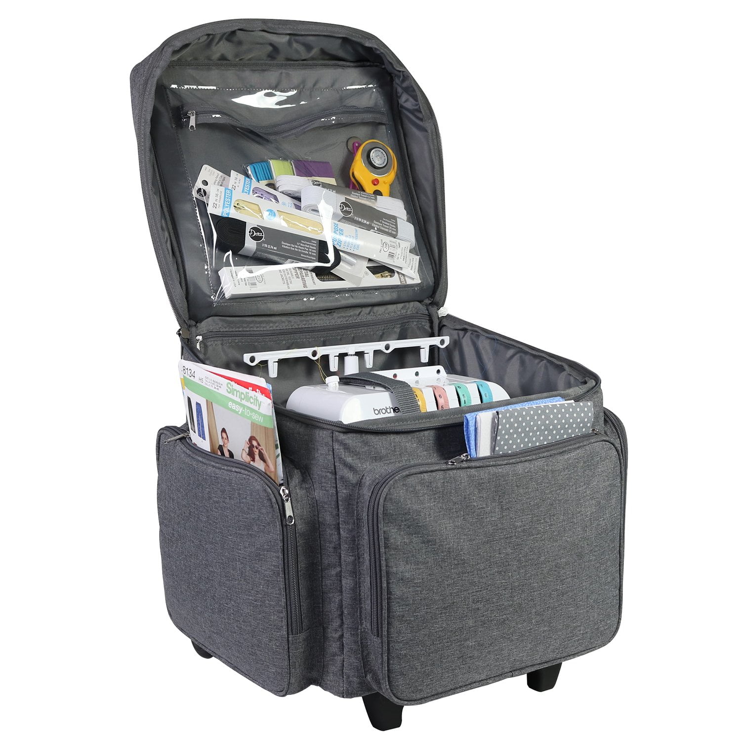 Everything Mary Serger Machine Rolling Storage Case, Grey Heather