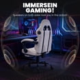 thumbnail image 3 of JONPONY Big and Tall Gaming Chair with Bluetooth Speakers, Ergonomic Computer Chair with Footrest and Lumbar Support, Adjustable Height Reclining Seat with Linkage Armrests for Adults,Light Grey, 3 of 9