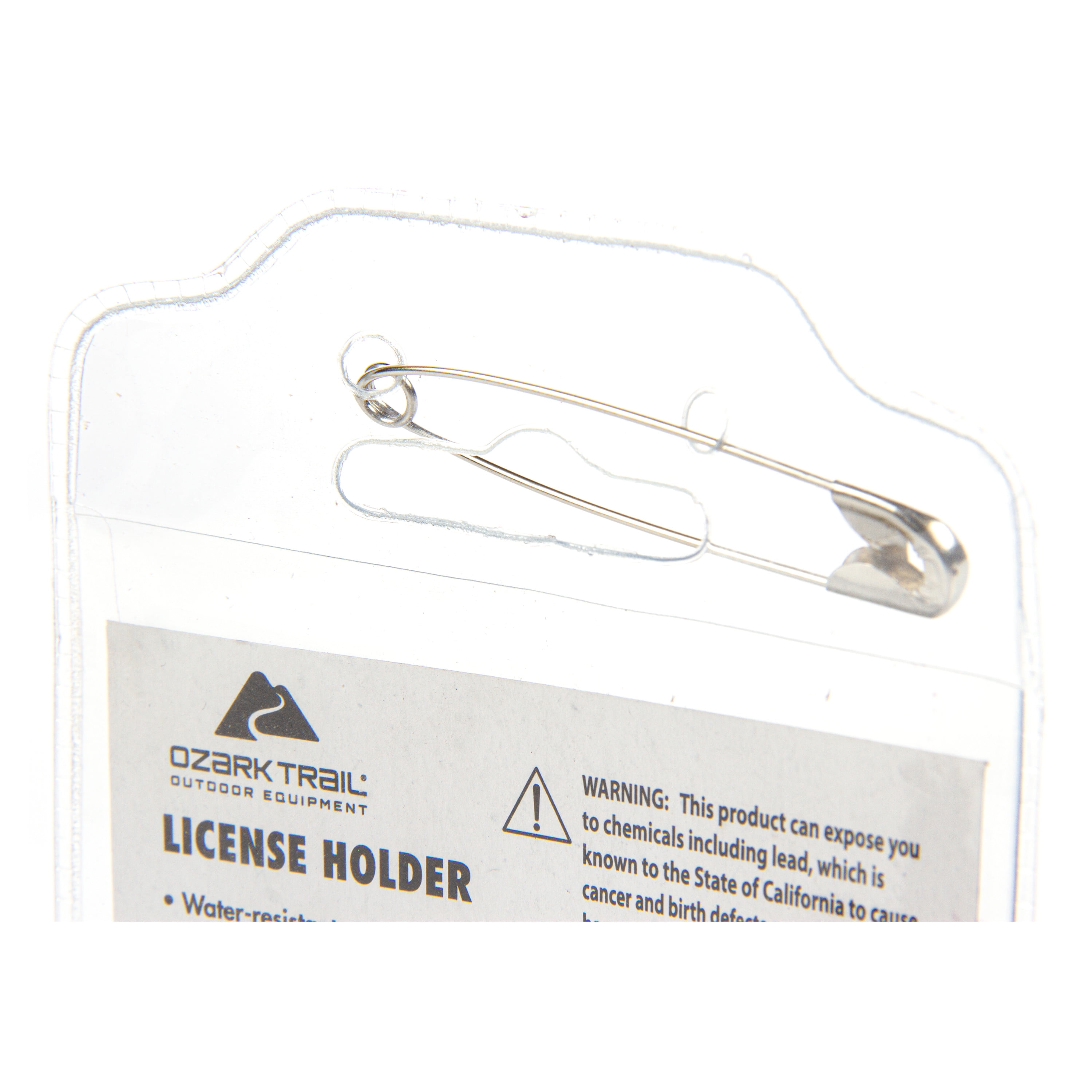 (6 pack) Ozark Trail Clear Water Resistant Fishing License & ID Holder with Safety Pin