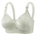 thumbnail image 3 of Feancey Wireless Full Coverage Bra for Older Women High Support Comfort Bra Adjustable Strap Everyday Brassiere Breathable Minimizer Bras Green 42, 3 of 10