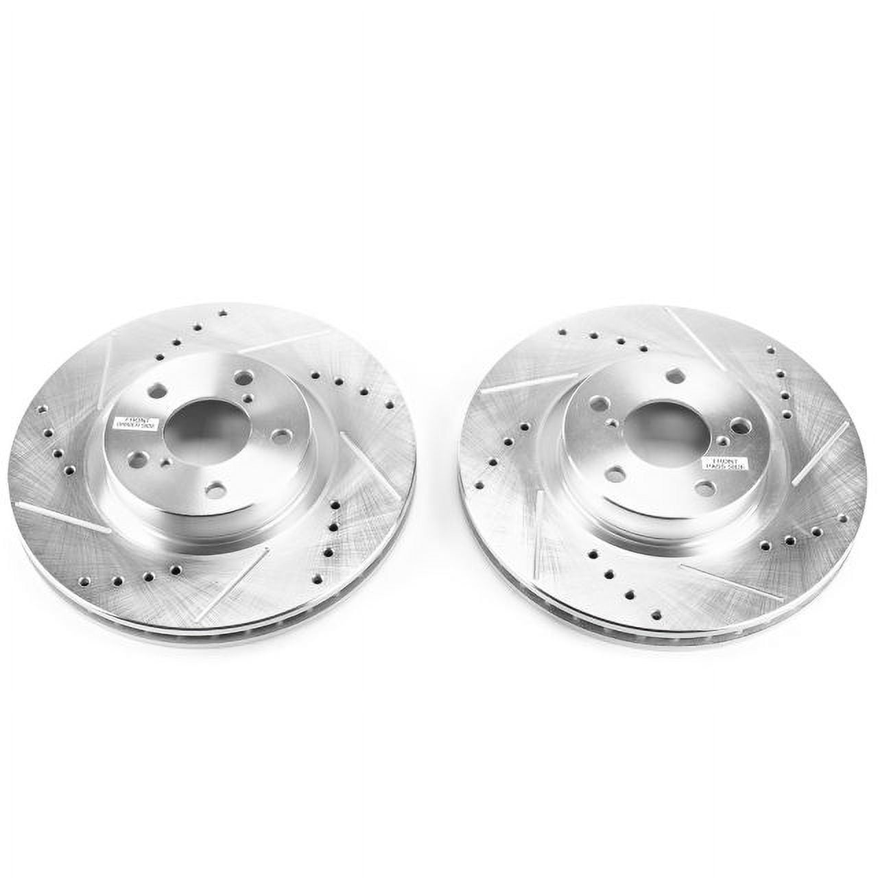 Power Stop Front Pair of Drilled and Slotted Brake Rotors JBR1758XPR Fits 2019 Subaru Impreza