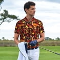 thumbnail image 3 of Honeii Warm Forest Plants and Deer Print Polo Shirt, A Classic Short-Sleeved, Button-Down Golf Shirt for Men,Mens Polo Shirts Short Sleeve-3X-Large, 3 of 6