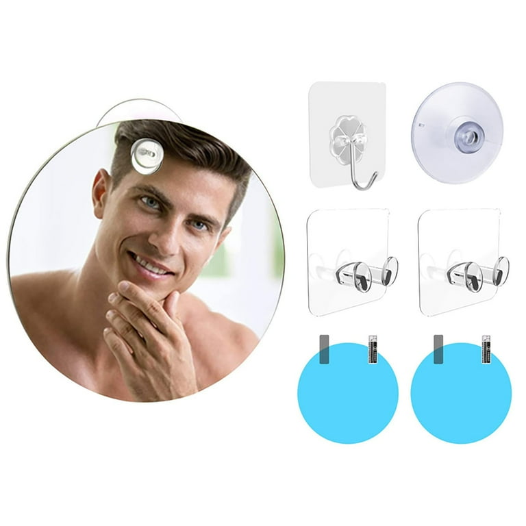 SDlumeiy Fogless Shower Mirror Includes 1 Adhesive Hooks 1Shaver Hook  Frameless Shower Mirror Anti-Fog Shower