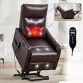 thumbnail image 2 of Power Lift Recliner Chair, Massage & Heat for Elderly, USB Charging, 155° Recline, Heavy Duty, Dark Brown, 2 of 13