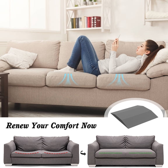 High Density Trapezium Foam Sofa Cushion Support Insert, Soft Comfort Upgrade for Sagging Seat Pads, Durable Foam Cushion Core for Chairs, Sofas & Lounges, Relieves Pressure Points, Gray