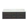 thumbnail image 3 of Castor 60 in W Black Double Bath Vanity and Carrara Marble Top, 3 of 11
