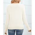 thumbnail image 5 of SOMER Women's Sweater Long Sleeve Pullover V-Neck Sweater Soft Lightweight Knit Tops 2025 White, 5 of 6