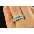 thumbnail image 6 of HeartsAndYou 3ct Princess Cut Natural Emerald Moissanite Edges Band 100% 14k SOLID White Gold, 6 of 9