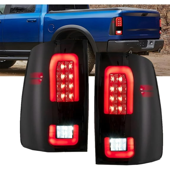 labwork Tail Light For 2009-2018 Dodge Ram LED Black Lamp Left Right Soot 2Pcs