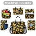 thumbnail image 2 of OBREWU Black Sunflower Womens Lunch Box for Work,Insulated Large Black Sunflower Lunch Bag for Women,Loncheras Para Mujer,Leakproof Adult Lunch Bag for Work,Beach,Travel,Picnic,Camping, 2 of 7