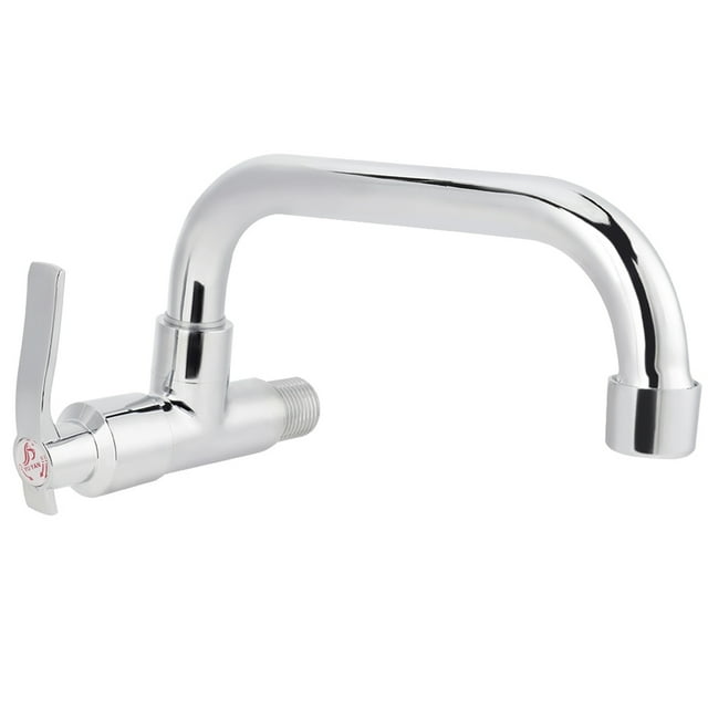 Wall Mounted Single Cold Water Faucet Kitchen Sink Tap with 360 Degree Rotation for Washing Fruits Vegetables Tableware