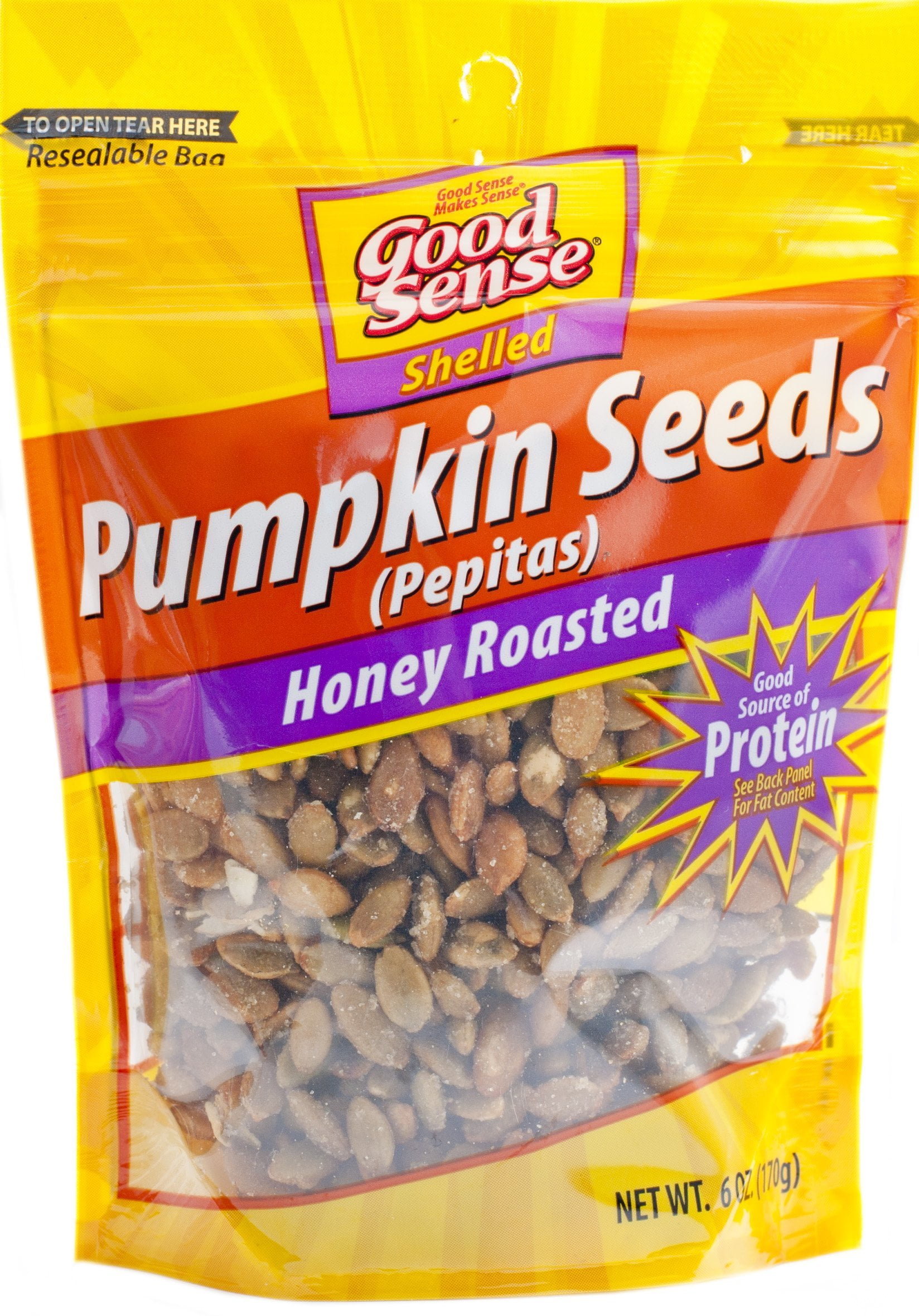 Good Sense Shelled Pumpkin Seeds (Pepitas), Honey Roasted Honey Roasted 6 Ounce 6 Ounce (Pack of 1)