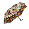 thumbnail image 1 of SUNENAT Hippie Floral Peace Symbol with Various Flowers Windproof Automatic Folding Travel Umbrella, Lightweight Compact Automatic Umbrella with UV Protection, 1 of 5