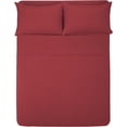 thumbnail image 1 of Sábana Individual 1800 Hilos Microfibra Grabada Ultra Suave MELOCOTTON HOGAR Rojo, 1 of 1