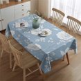 thumbnail image 2 of Blue Pioneer Flower Rectangle Tablecloth 60"x84",Waterproof Polyester Rectangle Table Cloth, Wipeable Spillproof Polyester Tablecloth for Dining, Camping, Indoor and Outdoor, 2 of 5