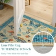 thumbnail image 5 of FairOnly 6'x9'Modern Machine Washable Area Rug- Grass&Warblers Non Slip Stain Resistant Foldable Rugs for Bedroom Dining Room Kitchen，Khaki Blue, 5 of 7