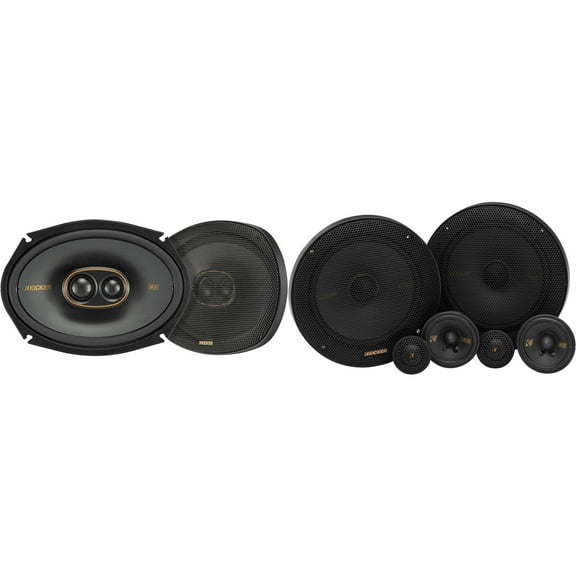 Kicker 51KSS365 KS-Series 6.5" Woofer, 2.75" and 1" Tweeter, 3-way Component System w/ 51KSC69304 6x9" 3 Way Coaxial Bundle