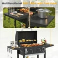 thumbnail image 6 of Vicllax Charcoal Grill with Side Tables Barbecue BBQ Smoker for Patio Cooking Camping Picnic, 6 of 9