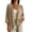 Brown, variant on Womens Linen Cardigan Lightweight 3/4 Sleeve Open Front Button Shirts Loose Fit Solid Color Casual Fall Tops