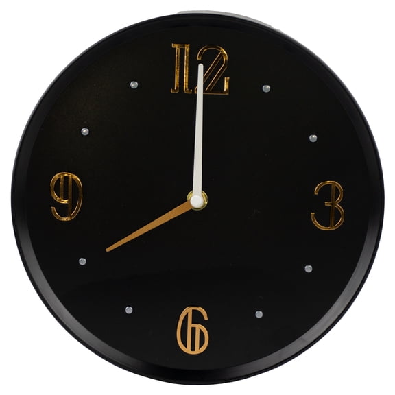 Reloj de Pared Negro/ Dorado | Modelo MC5039 | 25x4x25 cm