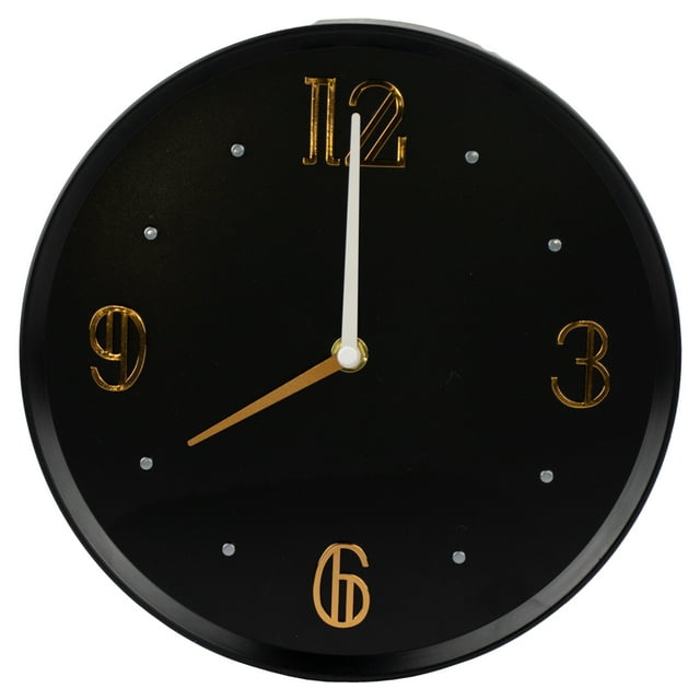 Reloj de Pared Negro/ Dorado | Modelo MC5039 | 25x4x25 cm