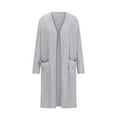 thumbnail image 6 of ZyeKqe Long Cardigan Sweaters for Women Plus Size Long Sleeve Open Front Lightweight Ribbed Knit Sweater Coat, 6 of 8