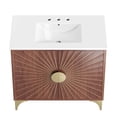 thumbnail image 3 of Pemberly Row 36" Solid Mango Wood Bathroom Vanity in White/Walnut, 3 of 7