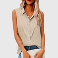 thumbnail image 2 of Ltctricy Women's Plus Size Tank Tops Collared Pleated Sleeveless Button down Shirts Business Casual Tunic Blouses, 2 of 7