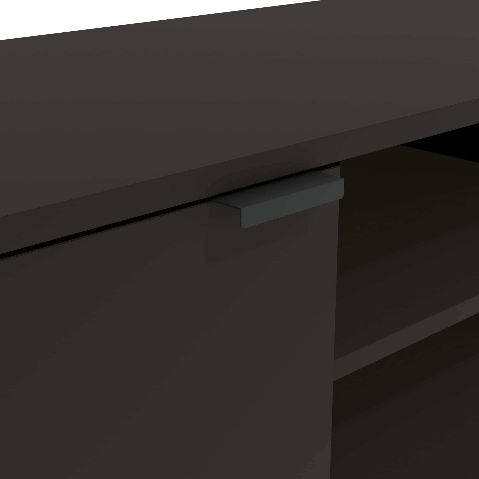Kappesberg Milan Black 59.05" W TV Stand Modern Entertainment Center with 2-Doors and Open Shelves Media Console for Living Room for Adults and Teens