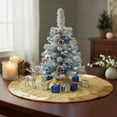 thumbnail image 3 of Northlight 48" Gold Glittered Star Christmas Round Tree Skirt, 3 of 4