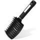 thumbnail image 1 of Cepillo para el cabello, cepillo de cerdas de jabalí, herramientas profesionales para peinar el cabello con ventilación curvada, cepillos de masaje para desenredar de secado rápido (negro) brillar  Electrónica, 1 of 5