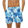 thumbnail image 2 of Viikei Men's Shorts with Elastic Waistband,Men's Hawaiian Print Shorts Casual Print Swim Shorts Shorts Blue XXL, 2 of 6