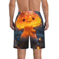 thumbnail image 3 of KLL Glowing Mushroom In Forest Men's Casual Summer Beach Shorts Hawaiian Shorts with Pockets-Large, 3 of 5