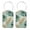 Multi4, variant on RATGON 2 Pack Luggage tag PU Leather with Stainless Steel Loop Fading Turtle Dorsal Leaves Travel Trip