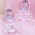 thumbnail image 3 of Girls' ballet shoes multicolour dance training cat claw shoes child Bow diamond dance shoes soft soled stage performances shoes (PURPLE,34), 3 of 5