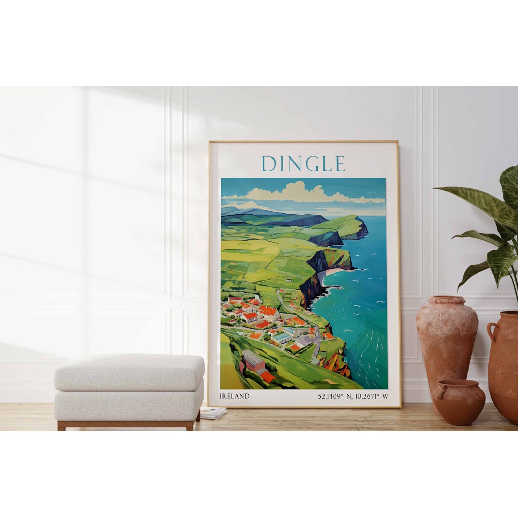 Dingle Ireland Travel Poster For Coastal Town And Countryside Decor