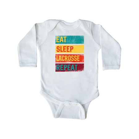 

Inktastic Lacrosse Player Eat Sleep Lacrosse Repeat Gift Baby Boy or Baby Girl Long Sleeve Bodysuit