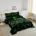 thumbnail image 3 of Erosebridal Dirt Bike Comforter Sets,Extreme Sports Comforters & Duvets,Green Black Honeycomb Decor,Reversible,Breathable,2pcs, 3 of 7