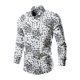 thumbnail image 1 of Blusa y camisa de manga larga con cuello vuelto para hombre, blusa informal de moda con estampado de cuello vuelto y botones, blusa de manga larga para hombre, 1 of 2