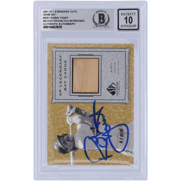 Robin Yount Milwaukee Brewers Autographed 2001 Upper Deck SP Legendary Cuts Game Bat Relic #B-RY Beckett Fanatics Witnessed Authenticated 10 Card - Fanatics Authentic Certified