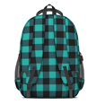 thumbnail image 3 of Blue and Black Checkered Pattern Backpack for School, Cute School Bag with Adjustable Shoulder Straps and Padded Back, 16.9"x12.6"x5.9", 3 of 5