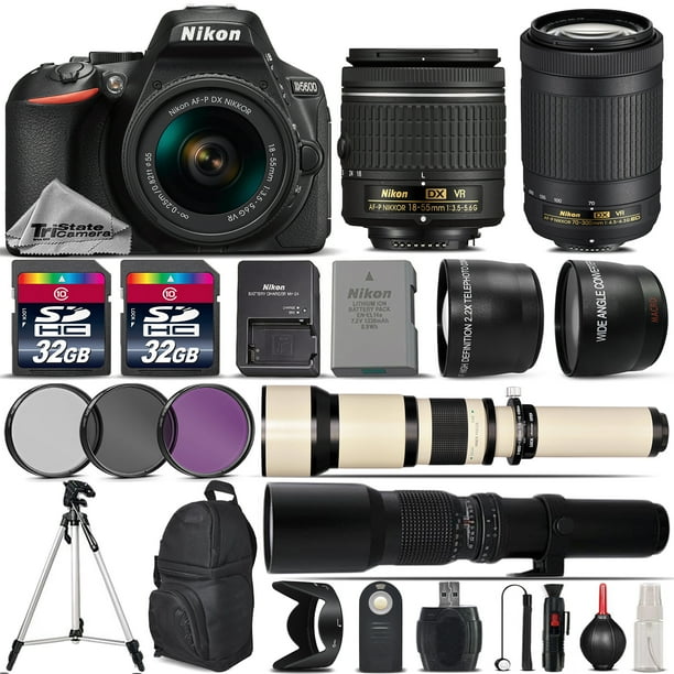 nikon d5600 dslr camera 18 55mm vr nikon 70 300mm vr 650 1300mm 500mm