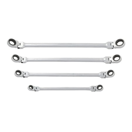 Non Ratchet - STEELMAN PRO 96750 Flexible Double Box-End Universal Spline Non-Reversible Ratcheting Wrench Set, 4-Piece SAE