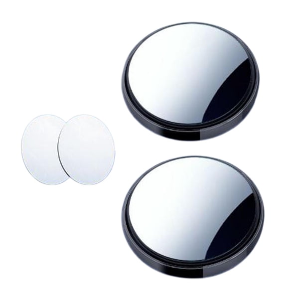2x Espejo retrovisor para coche, accesorios exteriores, espejo retrovisor auxiliar redondo transparente Negro