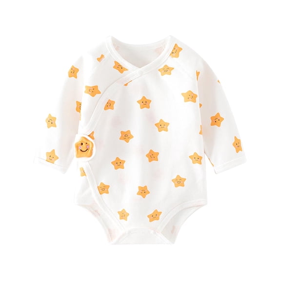 THDHVS Unisex Newborn Clothes,Toddler Girl Outfits,Infant Long Sleeve Bodysuit with Print Snap Closure Bottom Coat Style Outfit for Play and Casual Wear Yellow 9-14 Months
