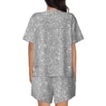 thumbnail image 3 of Lsque GlitterSilver Women's Short-Sleeved Pajama Set - 2 Piece Soft and Lightweight Sleepwear Set-3X-Large, 3 of 9