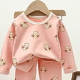 thumbnail image 3 of Xyant Girl Pajamas Cartoon Print 2 Piece Pjs Sets Long Sleeve Sleepwear Toddler Boy Pajamas (Pink,5-6 Years), 3 of 4
