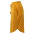 thumbnail image 3 of A2Y Women's Elastic Waist Self Tie Tulip Hem Side Pocket Skirt Dark Mustard 4XL, 3 of 5