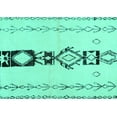 thumbnail image 1 of Ahgly Company Machine Washable Indoor Rectangle Solid Turquoise Blue Modern Area Rugs, 3' x 5', 1 of 4